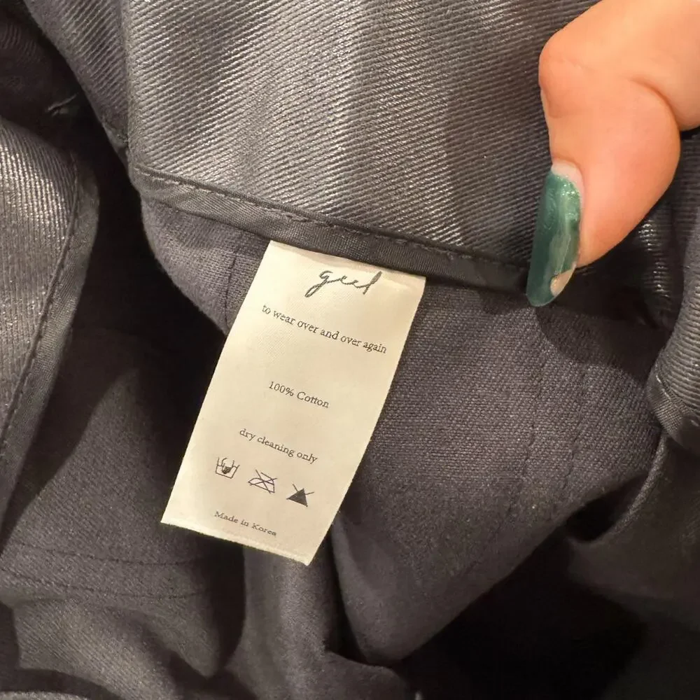 Rare Geel Sammie Waxed Cotton Pleated Skirt — XS